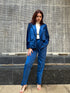 Blue Velvet Blazer Set